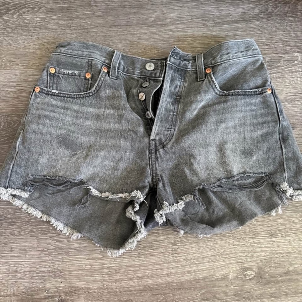 Levi's Gray Distressed Jean Shorts